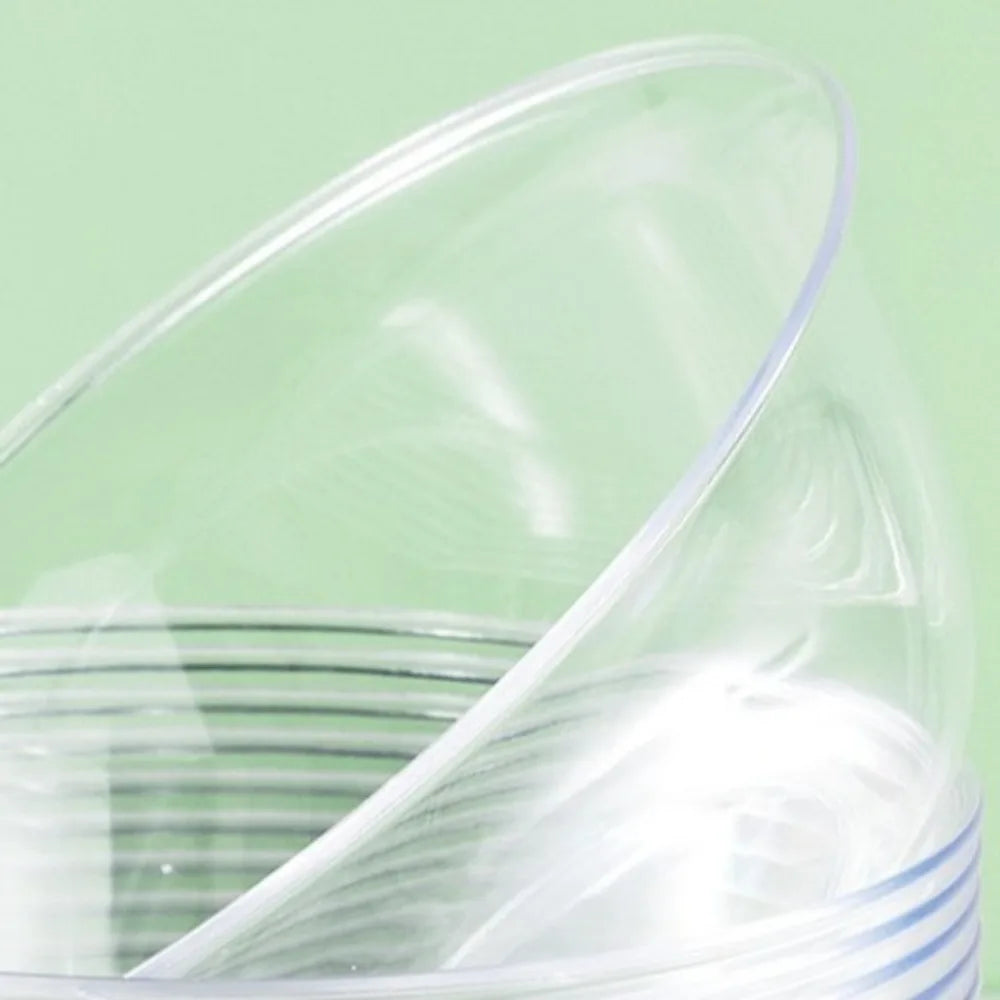 25PCS Food Grade Plastic Disposable Lunch Bowl Thick Kitchen Accessories Hot Pot Tableware Transparent Round Lunch Bowl