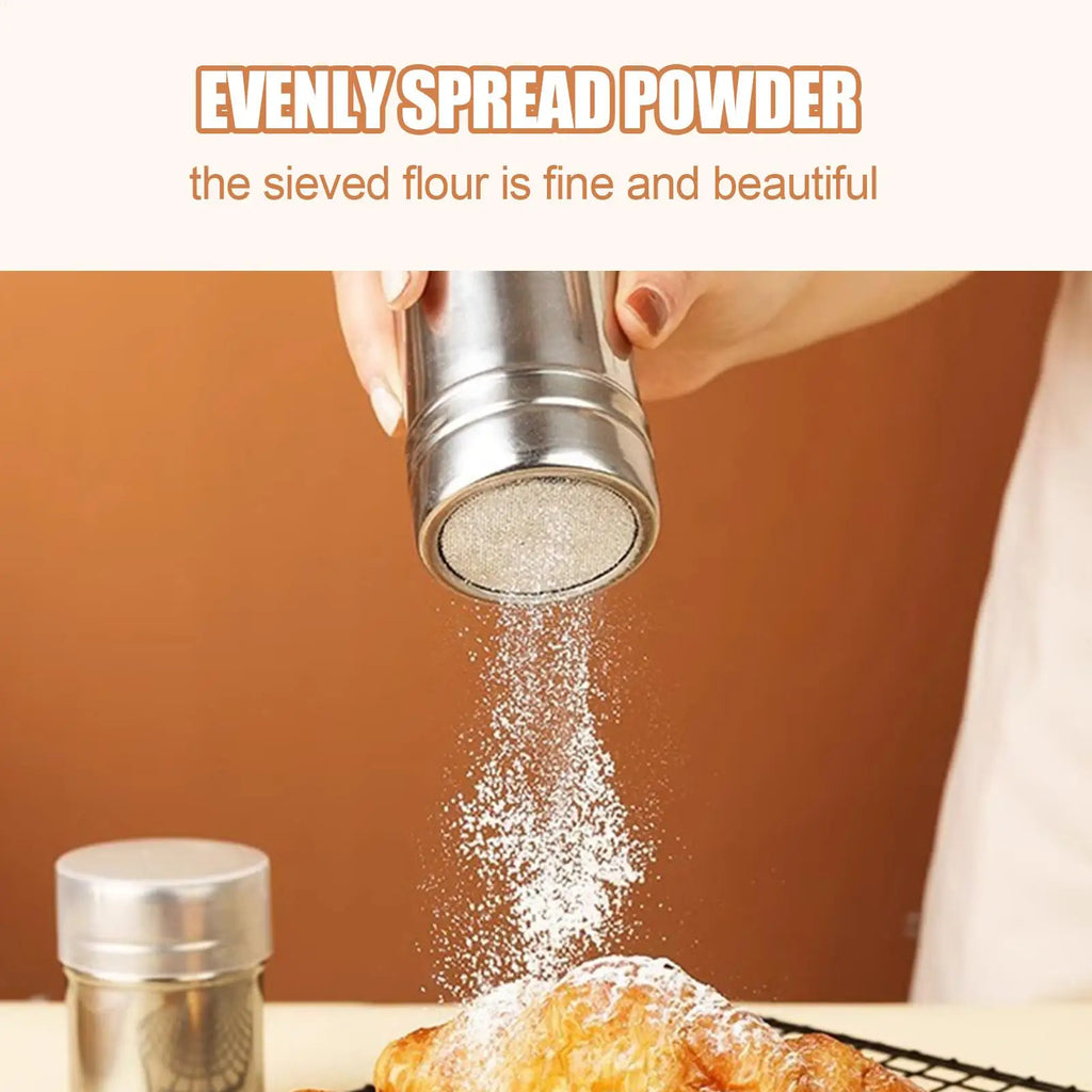 S/M/L Powder Sprinkler Bottle Stainless Steel Flour Sifter And Shaker Bottle Kitchen Gadgets Powder Shaker For Salt Sugar Cocoa