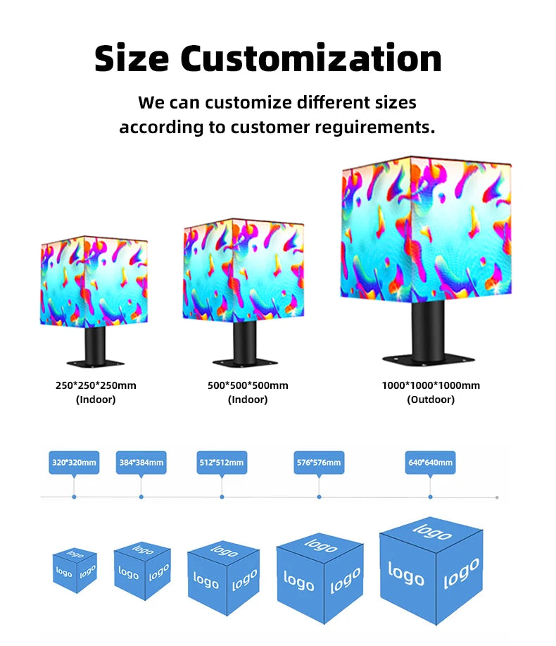 Customized  LED Magic Square Display Advertising Cube  LED Screen Unique LED Display Screen