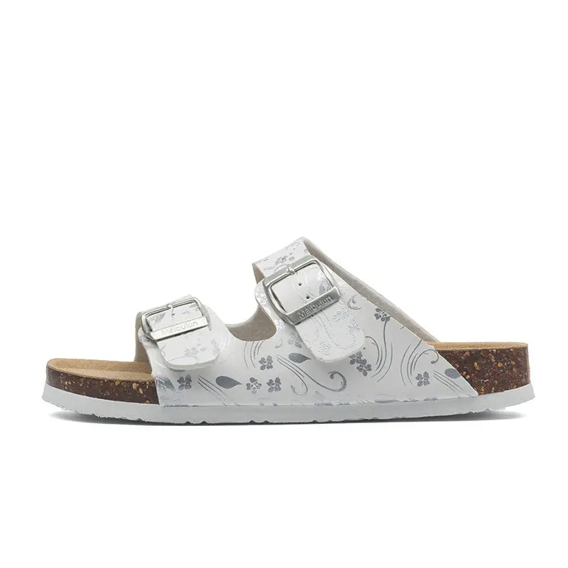 Hot Sales 2019 Summer Beach Cork Slippers Sandals Casual Double Buckle Clogs Sandalias Women men Slip on Flip Flops Flats Shoes