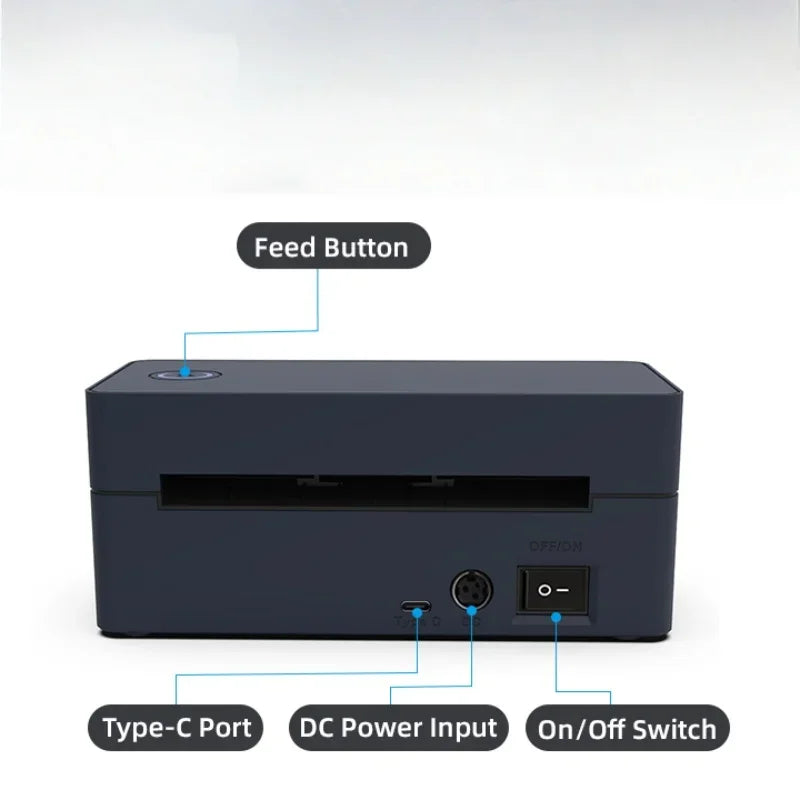 Thermal Label Printer Small Wireless Shipping Label Printer 4X6 inch Portable Maker Compatible with Various systems