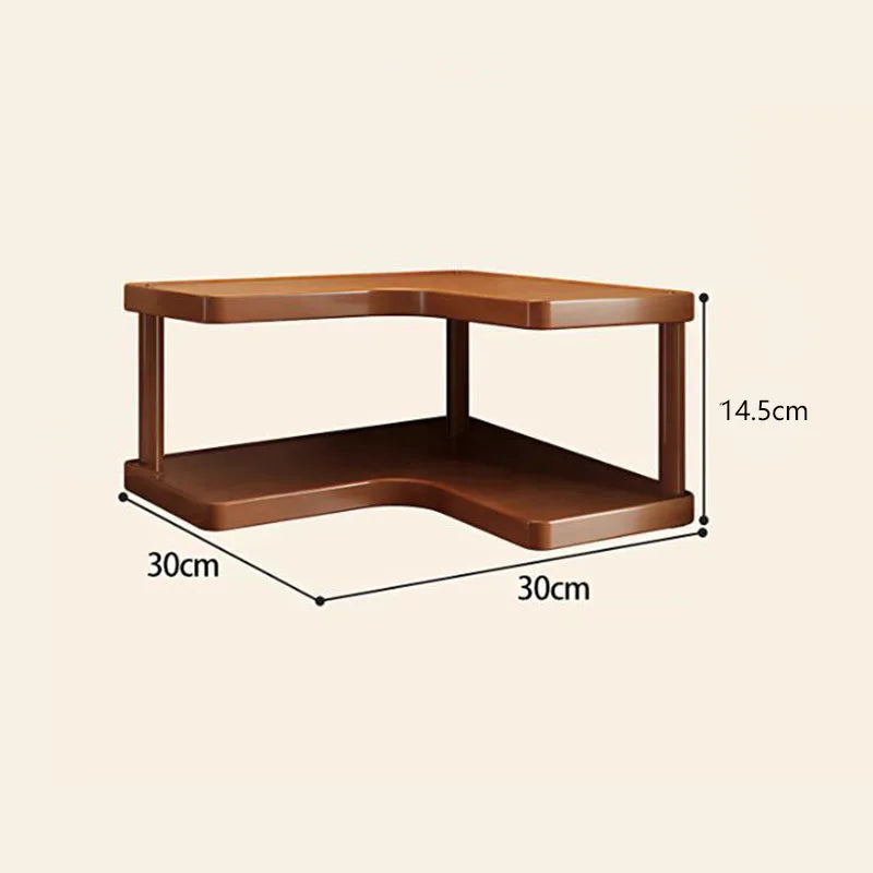 Versatile 2-Tier Wooden Storage Rack for Kitchen&Tea Room-Countertop Organizer with Decorative Desktop Multi-layer Storage Rack