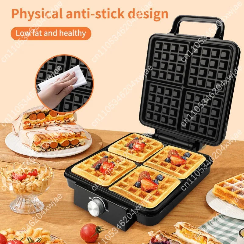 Household Four Pieces Waffle Iron Multifunctional Sandwich Maker Electric Crepe Grill Breakfast Kitchen Equipment