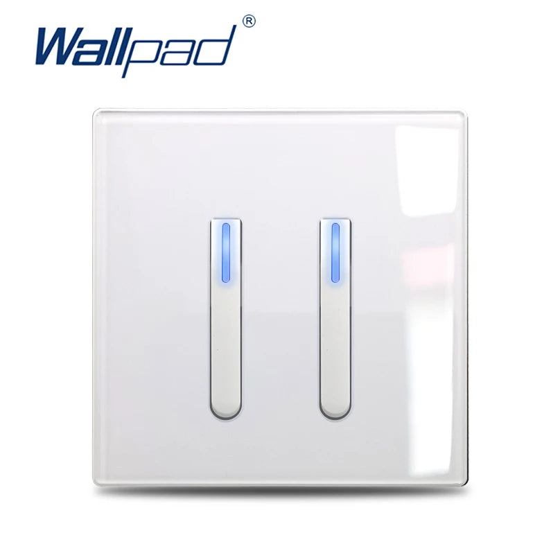 Wall Light Switch 1/2/3/4 Gang LED Indicator Piano Button, White Black Gray Gold Tempered Glass Panel Wallpad L6, 86*86mm