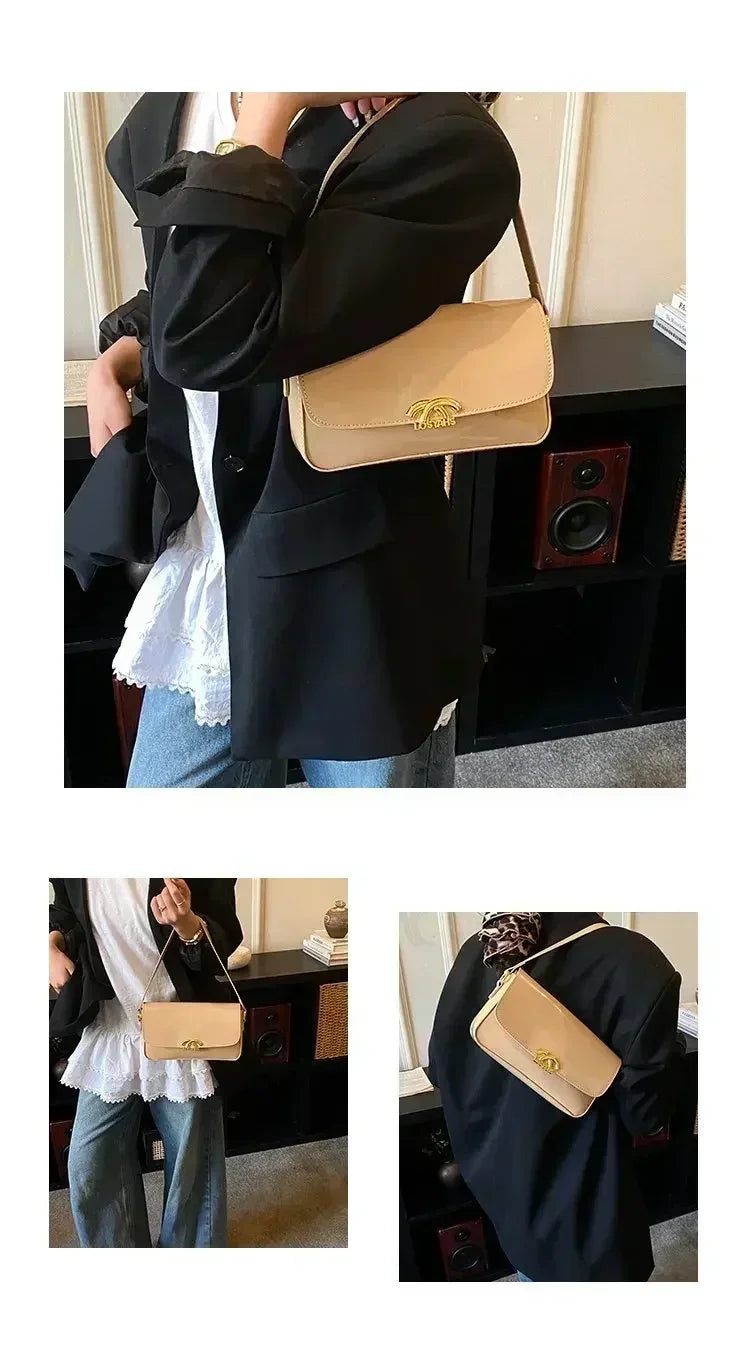 Classic Designer Leather Handbag For Women Crossbody Shoulder Bag Elegant Ladies Tote Purse Luxury Brand