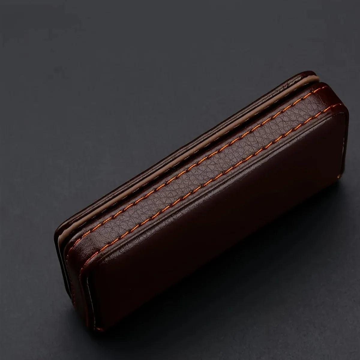 Portable PU Leather Business Card Holder Case with Magnetic Buckle Large Capacity Name Card Holder Bank Credit Card Box