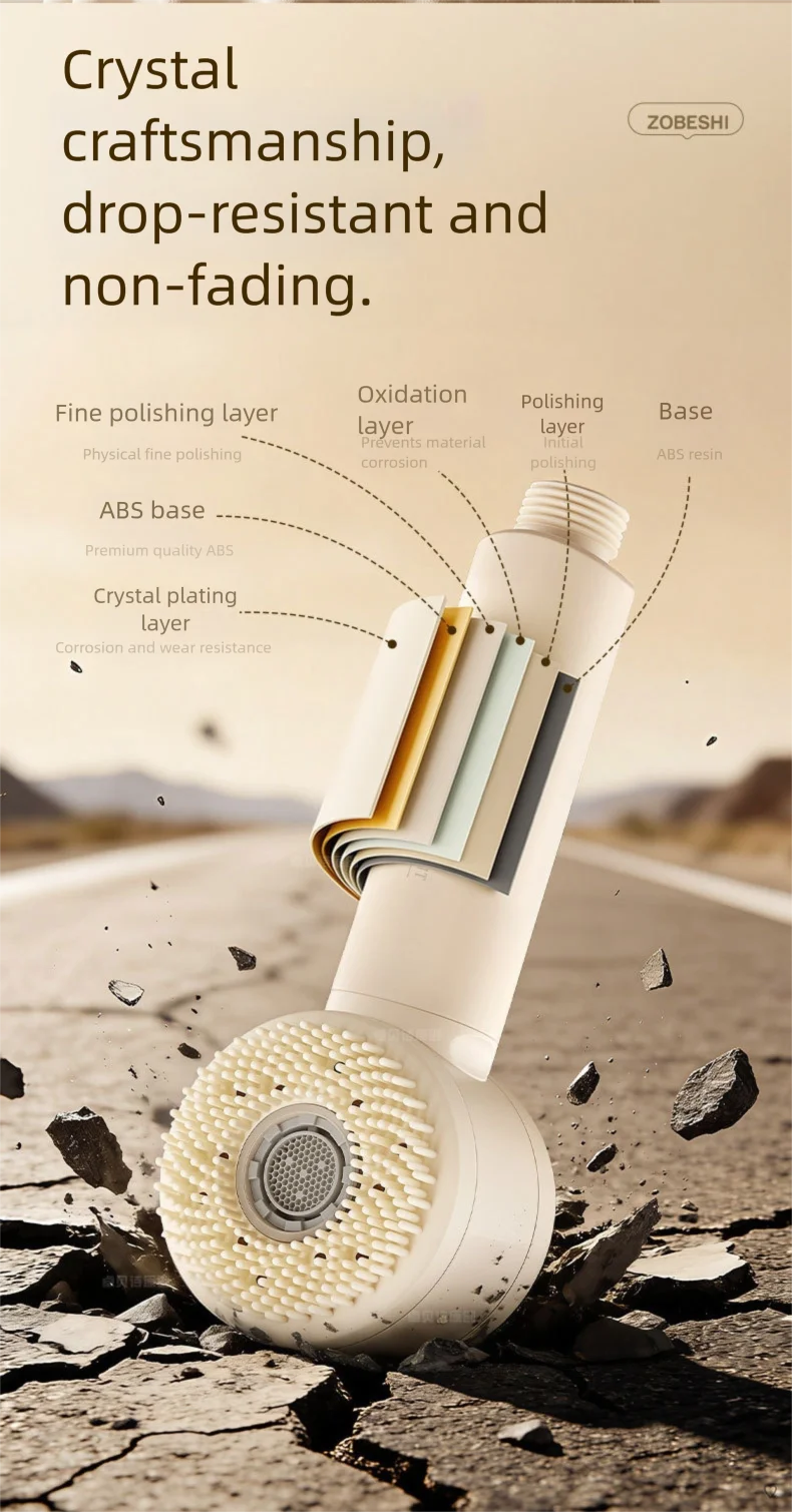Double Sided Filter Shower Head   2 Mode Adjustable Water Purifying One Key Water Stop Anion Filter Handheld Shower Head