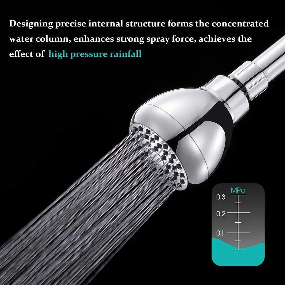 Silicone Nozzles Shower Heads Matte Black 360 Rotation Spray Shower Rustproof Powerful Water Flow Rain Shower Head Bathroom Use