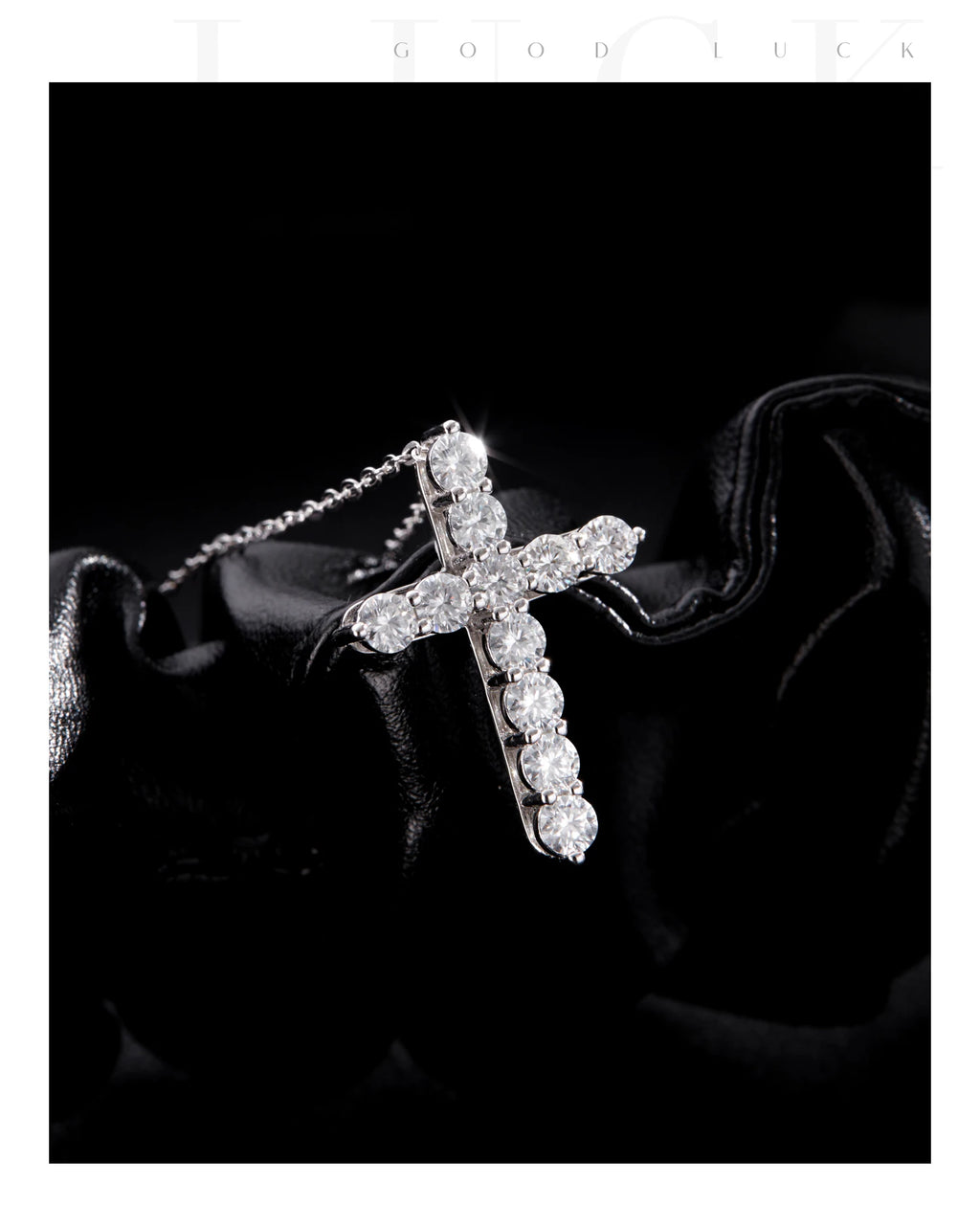 MODIAN D Color Moissanite Necklace 925 Sterling Silver Exquisite Cross Link Chain Pendant Necklace For Women Fine Jewelry Gift