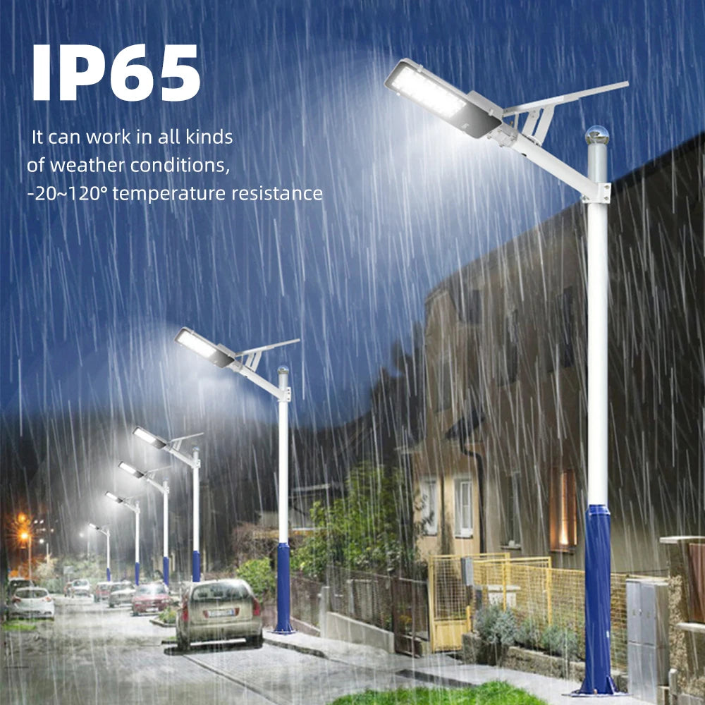 300W Solar Street Light Outdoor Super Bright High-efficial Solar Panel Remote Control Street Light IP67 Waterproof
