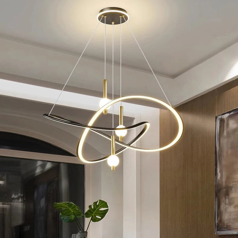 Modern Home Decor LED Pendant Light For Living Room Dining Room Indoor Lighting Dimmable With Remote Control