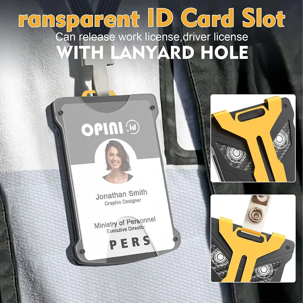 Tactical RFID Blocking ID Badge Holder & Slim Metal Card Wallet