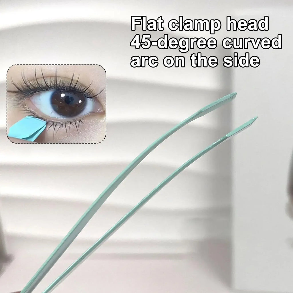 Stainless Steel Eyelash Cluster Applicator Tweezers Non-Slip Lash Applicator Tool for Lower Lashes Professional Makeup Salon