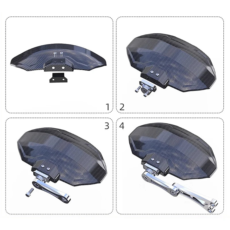 Motorcycle And Bike Adjustable Imitation High-quality Carbon Fiber Rear Wheel Fender Mudguard Universal Extender Accessories