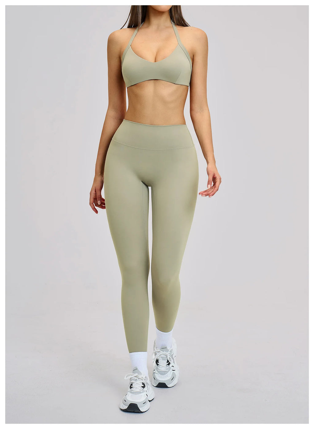 Women's High Waist Yoga Leggings Workout Pants Nylon Spandex Solid Gym Fitness Activewear