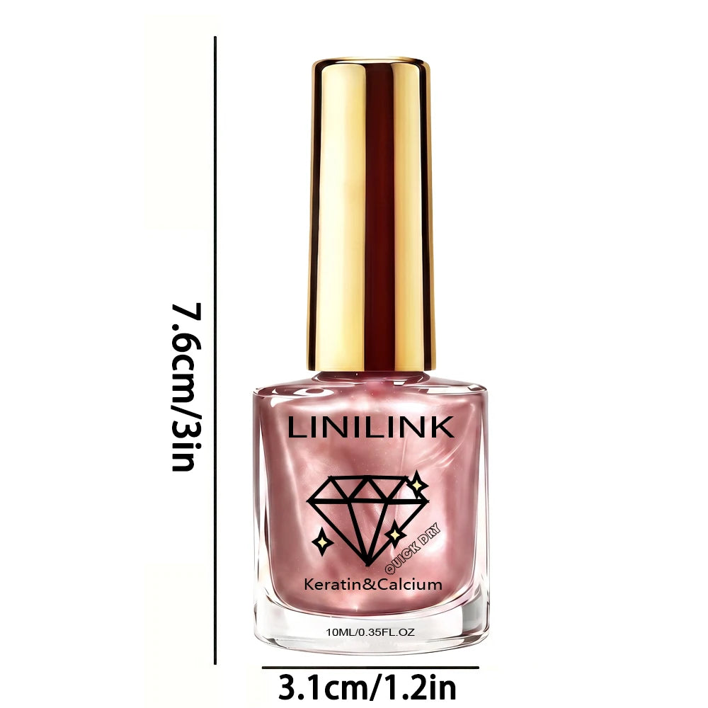 10ml champagne Rose Gold Metallic Polish, No-Bake Quick-Dry, Silky High-Shine, Cyberpunk, Salon Home, for Weak/Soft Nails, Must