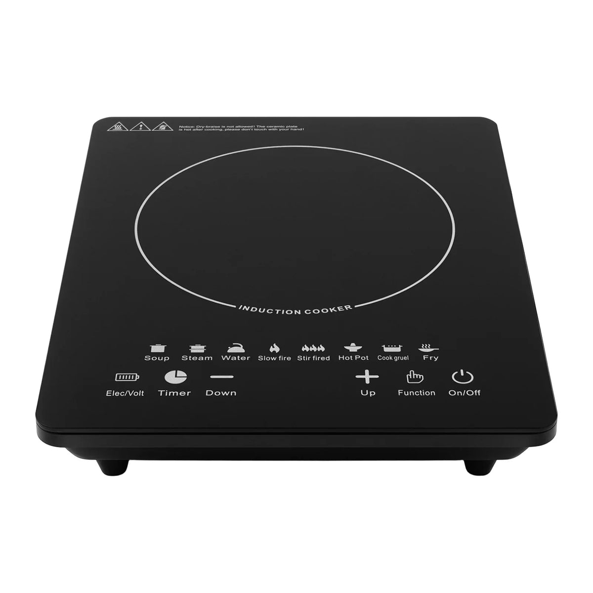Portable Induction Burner, 750W Electric Induction Countertop Burner with Touch Panel, 8Cooking Preset Programs, Temp Adjustable for Home RV Dorm
