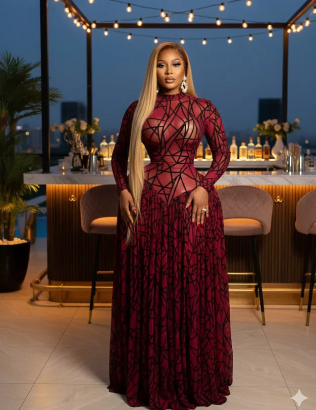 CM.YAYA Women Full Sleeve Printed O-neck Maxi Long Dress 2026 Evening Birthday Vacation Sexy Party Club Vestidos Dresses