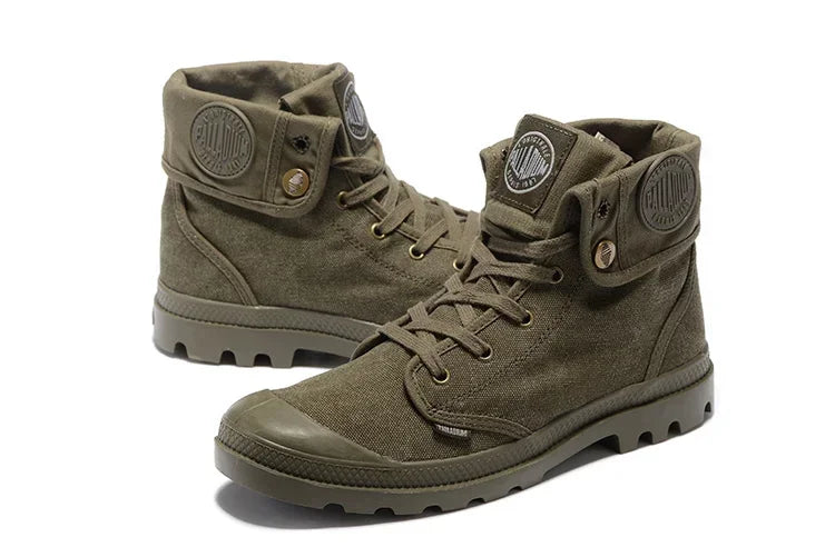 Original PALLADIUM Pallabrouse Green Sneakers Turn Men Women Workwear Ankle Boots Canvas Casual Shoes Walking Shoes Eur39-45