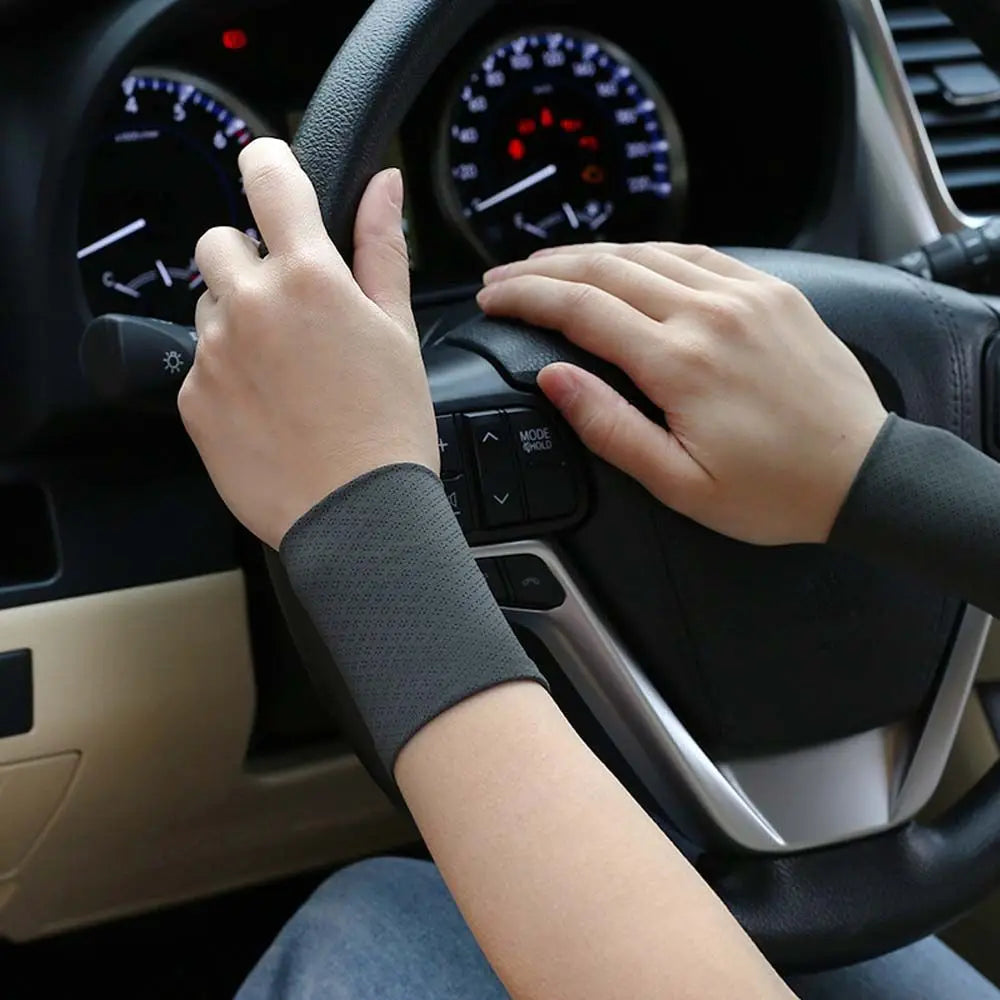 Men Women Personalized Solid Color Elastic Wrist Cover Outdoor Sunscreen Ice Silk Sleeves Sports Wristband Cycling Arm Sleeves