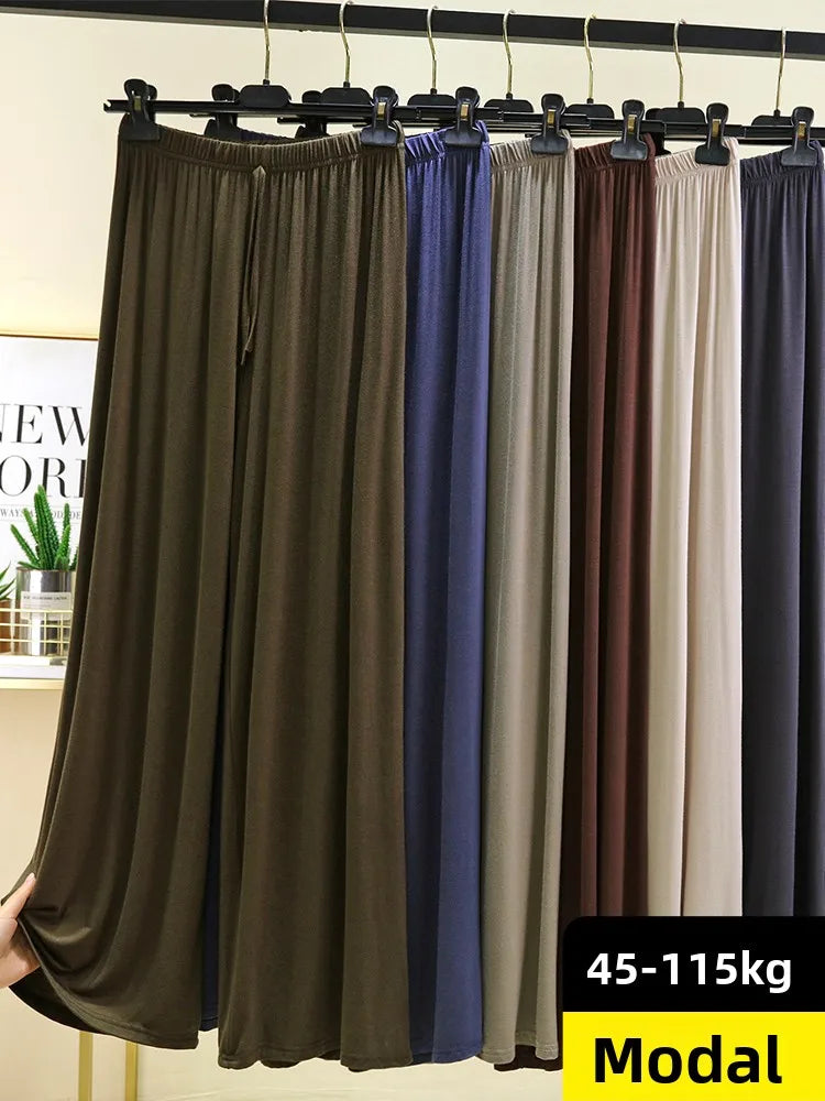 Modal Floor-Length Wide Leg Pants Loose Home Spwear  Color Versatile Casual Summer Thin Home Pants Women