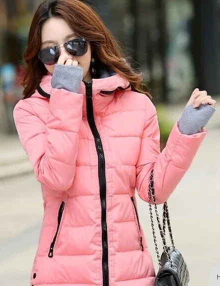 Fashion Casual Women Waterproof Down Cotton Jacket Autumn Winter Long Parkas Overcoat Warm Thick Lady Hooded Padded Coat