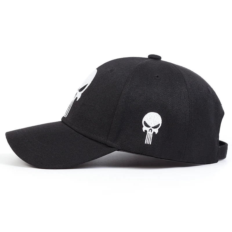 Unisex Skull Head Embroidery Baseball Caps Spring Autumn Outdoor Adjustable Casual Hats Sunscreen Hat