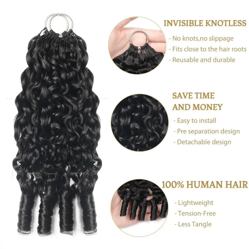 Burmese Curly Feather Crochet Human Hair Knotless Crochet Raw Hair Miracle Knots Double Drawn Vietnamese Crochet Human Hair