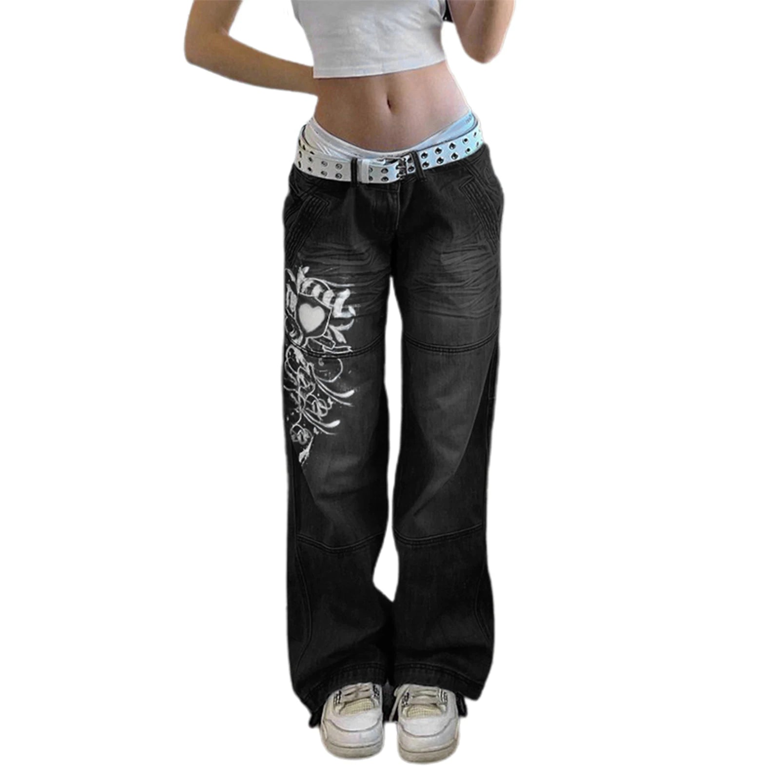 New Women Loose Jeans High Waist Baggy Denim Pants Wide Leg Straight Trousers Vintage Street Wear