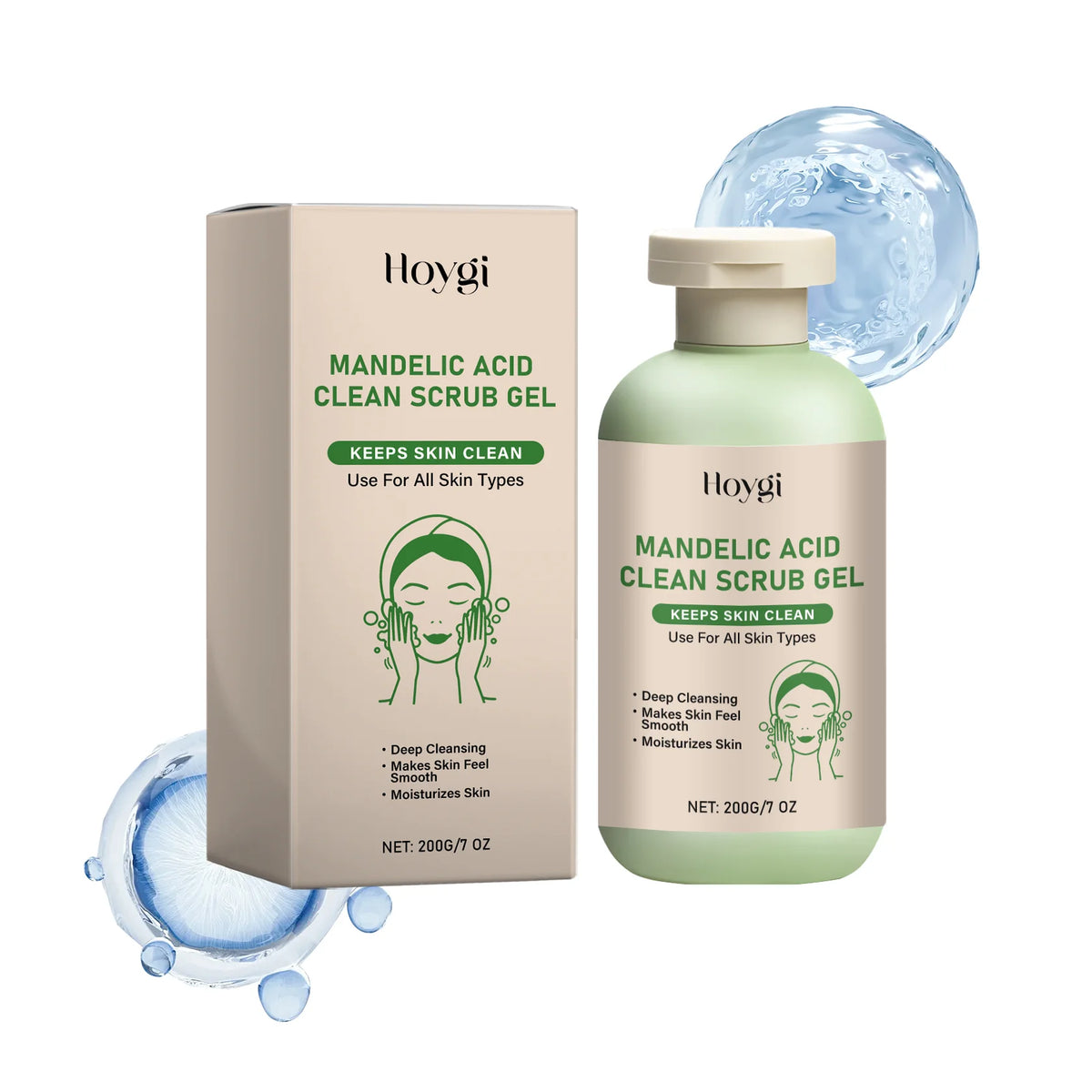 Mandelic Acid Body Scrub Gel Gentle Cleansing Pore Exfoliating Dead Skin Remover Smoothing Reduce Dryness Deep Cleansing Scrub