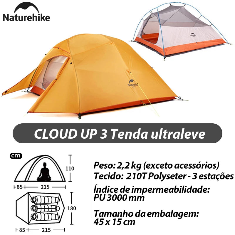 Naturehike Mongar 2 Tent Cloud Up 1 2 3 Persons Tent Star River Tent Cycling Tent Ultralight Outdoor Travel Hiking Camping Tent