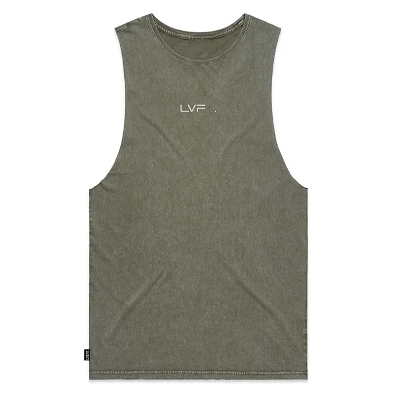 Men Summer Cotton Sleeveless Tank Top Gym Bodybuilding Fitness Running Workout Casual Athletic Sportswear Training Vest Clothing