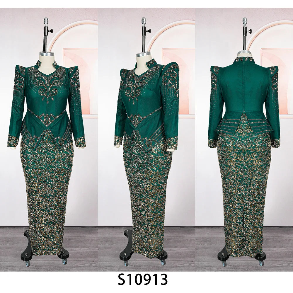 Party Evening Dresses Elegant Women Luxury Bodycon Maxi Dress Long Sleeve Robes Africa Clothes Birthday Wedding Prom Ladies Gown