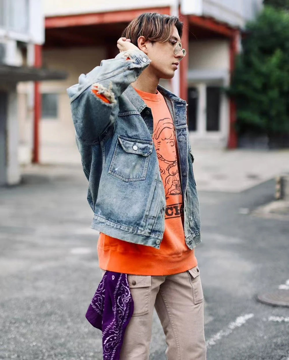 Yao Fashion SAINT OF MICHAEL Damaged Aged Ripped Denim Jackets Streetwear Loose Oversize Unisex High Quality Jacket For Men