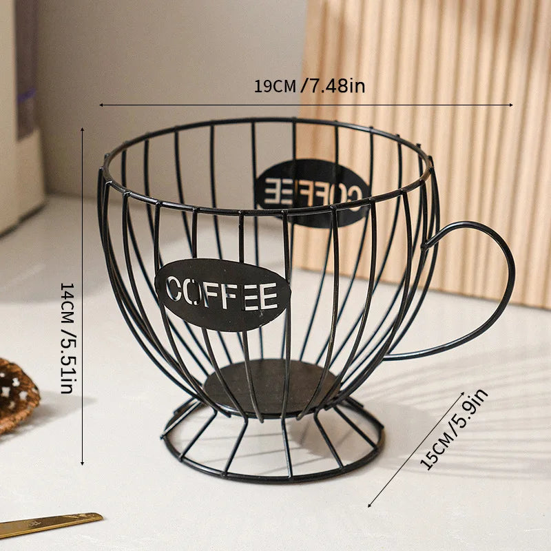 Metal Coffee Capsule Holder Large Capacity Cup Coffee Pod Organizer for Coffee Shop Bar Display Kitchen Storage Accessories