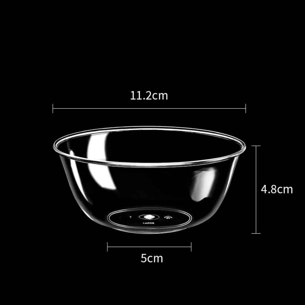 25PCS Food Grade Plastic Disposable Lunch Bowl Thick Kitchen Accessories Hot Pot Tableware Transparent Round Lunch Bowl