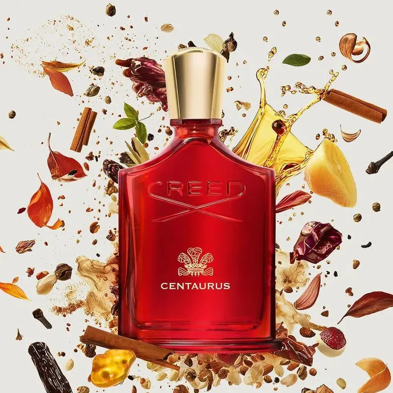 Creed Centaurus EDP with iconic red bottle. Spicy woody base enriched with smoky layers. Solid and steady aroma with great lasting power. A mature fragrance for lovers of deep, grounded scents.