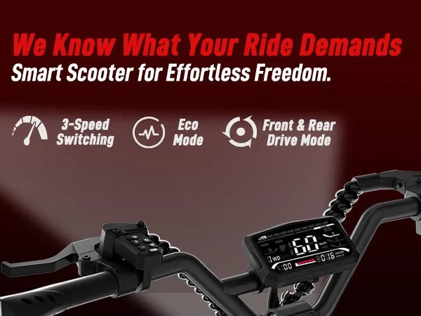 Off-Road 10000W Electric Scooter 60V 40AH 55MPH Accessory Kit Seat Dual Motor US