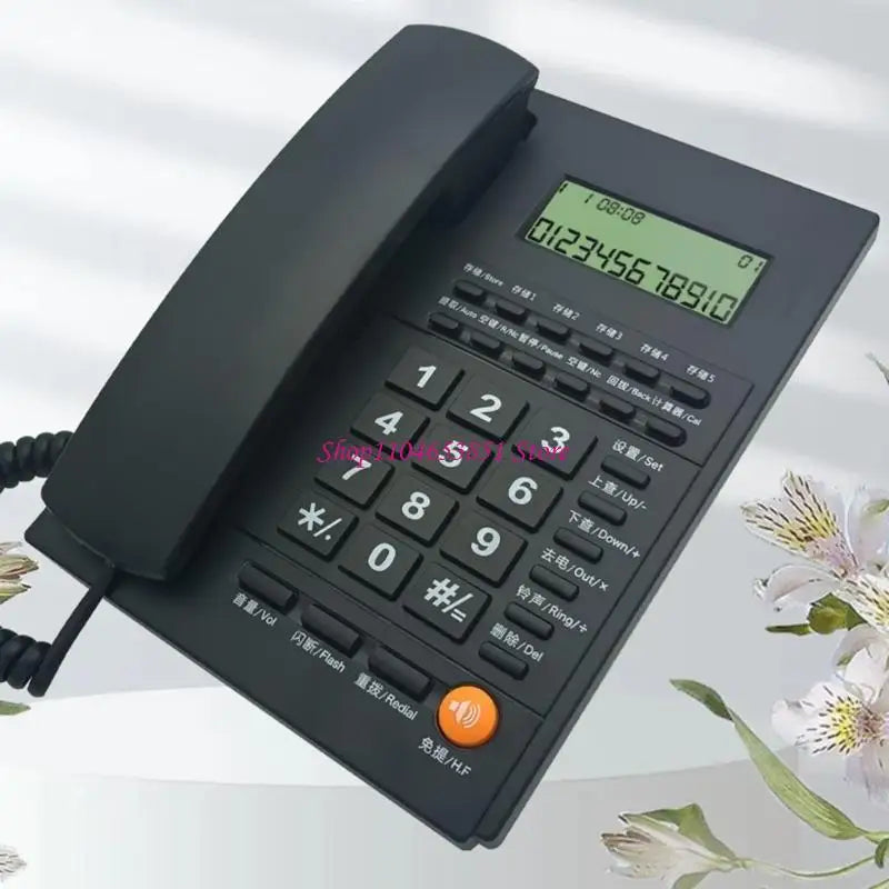 Home Landline Fixed Telephone Desk Phone with Caller Identification Corded Phone Noise Reduction Speed Dial