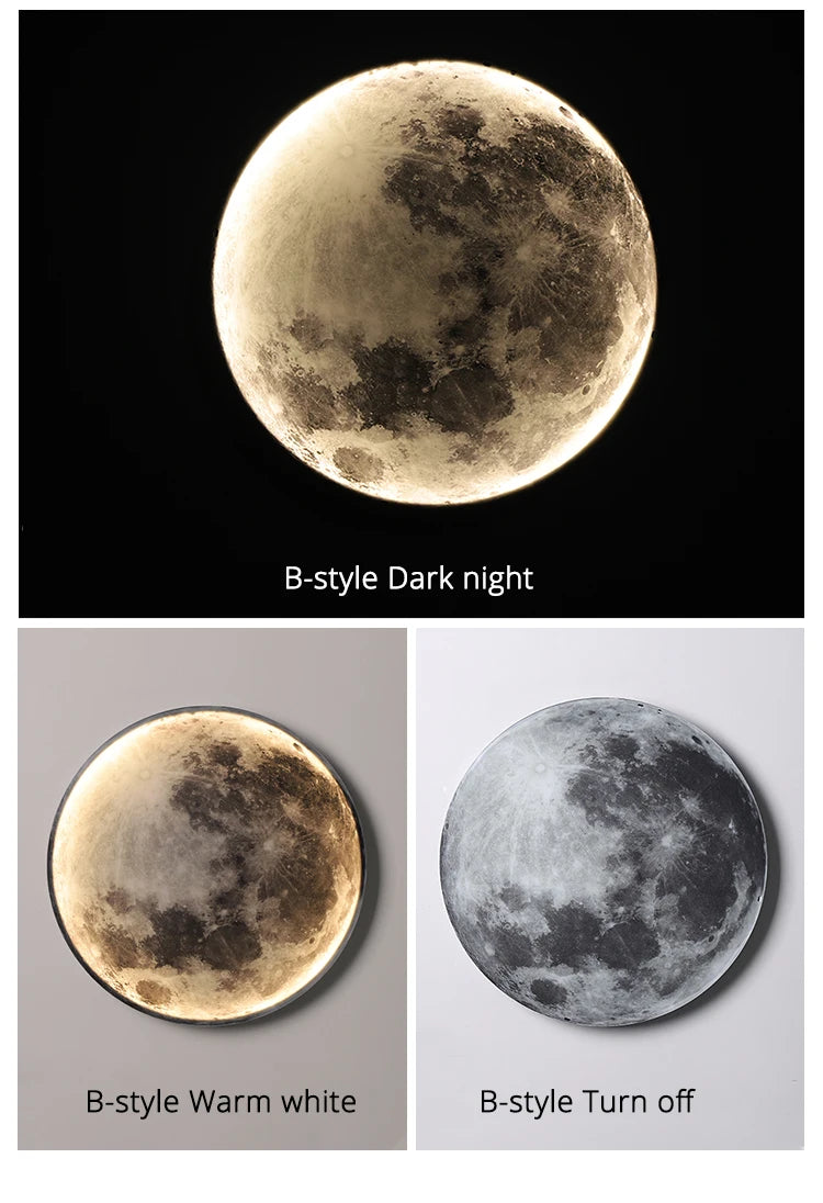 Modern LED Wall Lamp Moon Indoor Lighting For Bedroom Living Hall Room HOME Decoration Fixture Lights