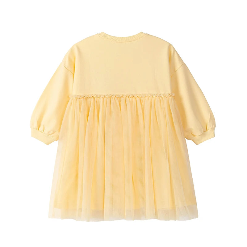 Little maven Baby Girls 2025 New Autumn Spring Children's Clothing Cartoon Rabbits Long Sleeve Striped Dress for Kids Clothes