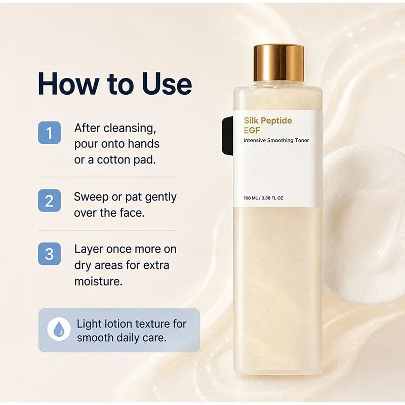 Silk Peptide & EGF Softening Toner Deeply Moisturizes Refreshing Texture Improves Rough Skin Softens Dull Liquid Korea Skincare