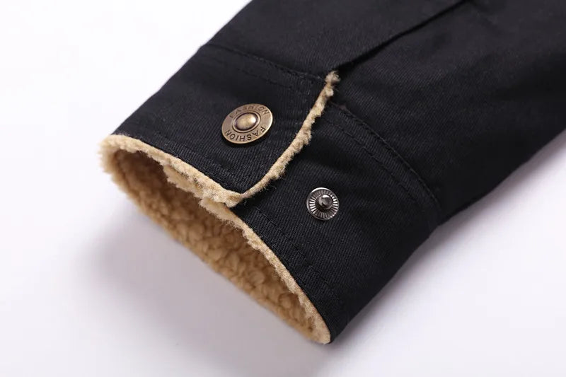 Jacket Men Solid Coat Turn Down Collar Single Breasted Full Sleeve Slim Fit Work Casual Pocktes Thick Warm Jackets Autumn Winter