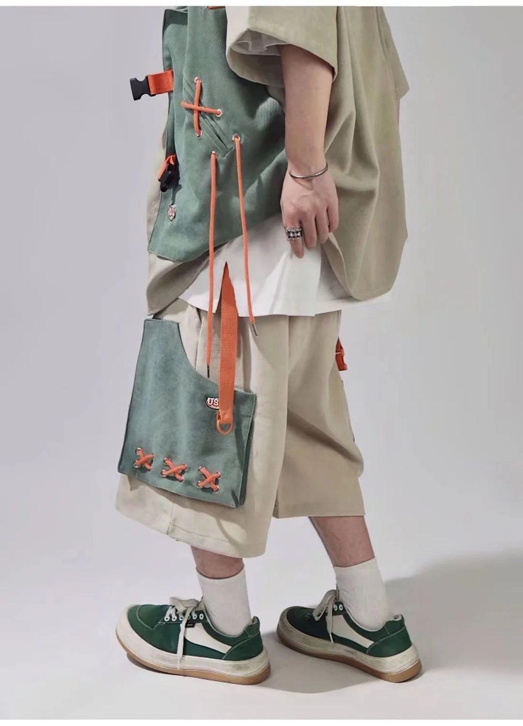 ARENS Hip Hop Cargo Shorts Men Basketball Men's Oversize Couples Matching Clothing Japanese Steetwear Summer Pockets Patchwork