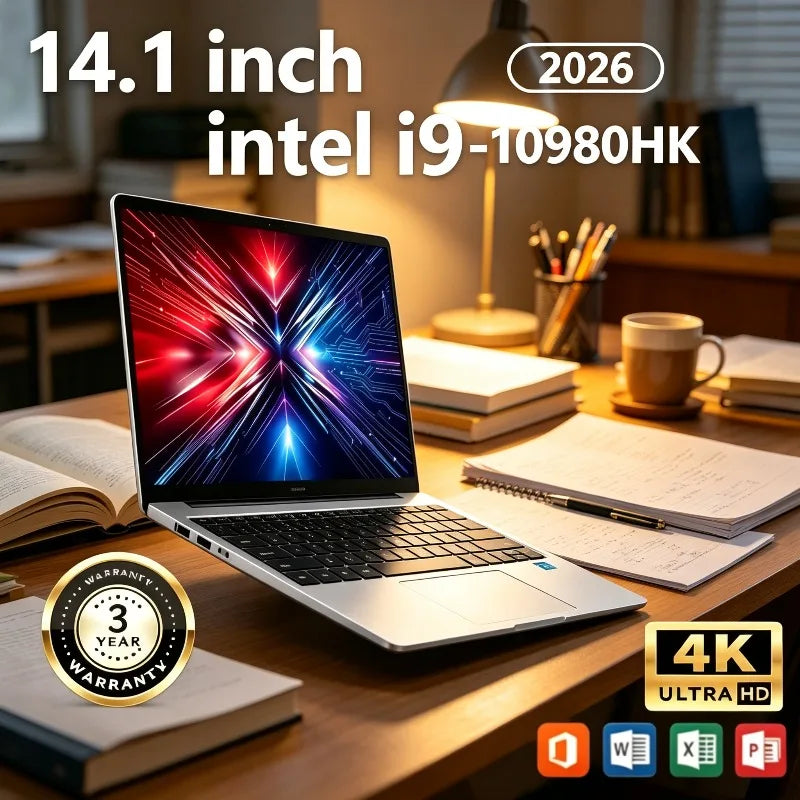 Laptop High Performance Intel Core i9 10980HK 16GB DDR4 2TB SSD Gaming Notebook Computer PC Gamer Office Portable 14.1" Laptop