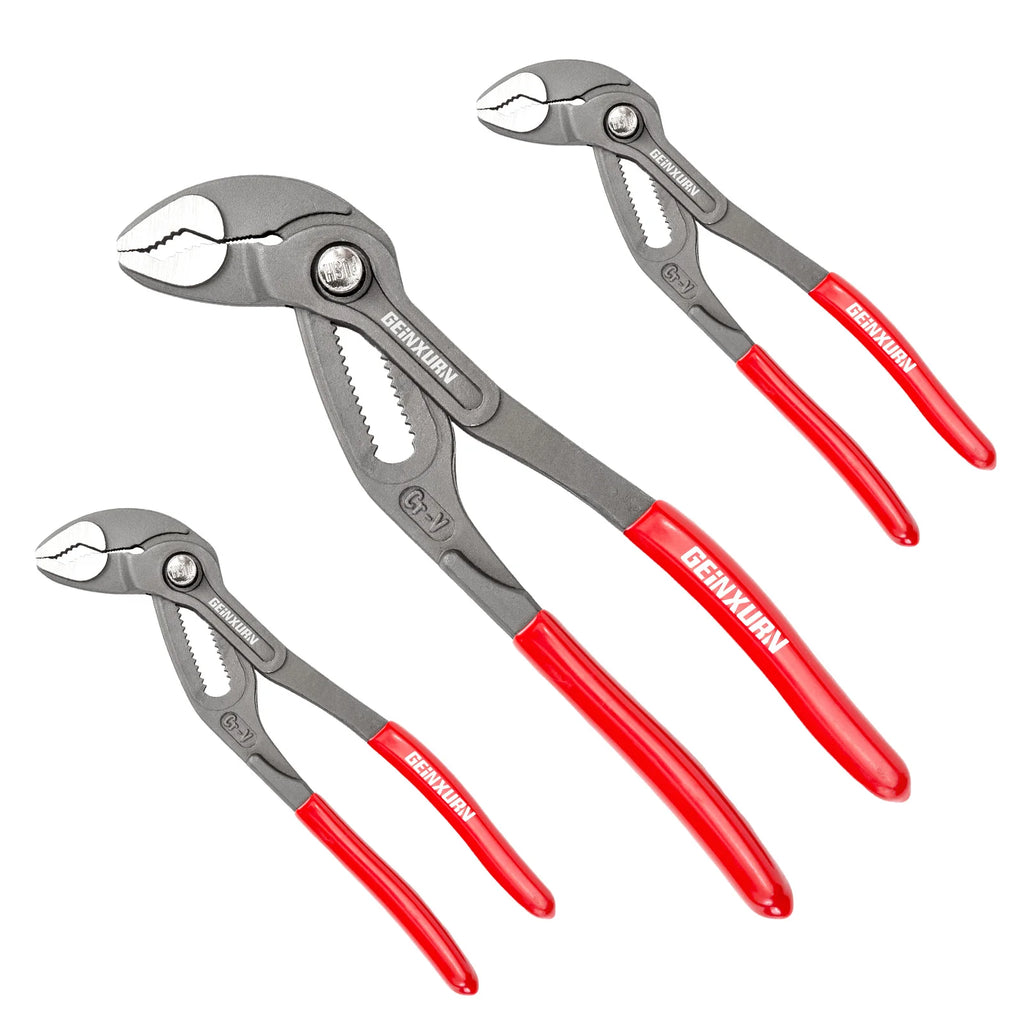 7' Groove Joint Pliers W/ Button Adjustment, 1.5' Max Capacity, CR-V Steel, Parallel Jaws for Plumbing