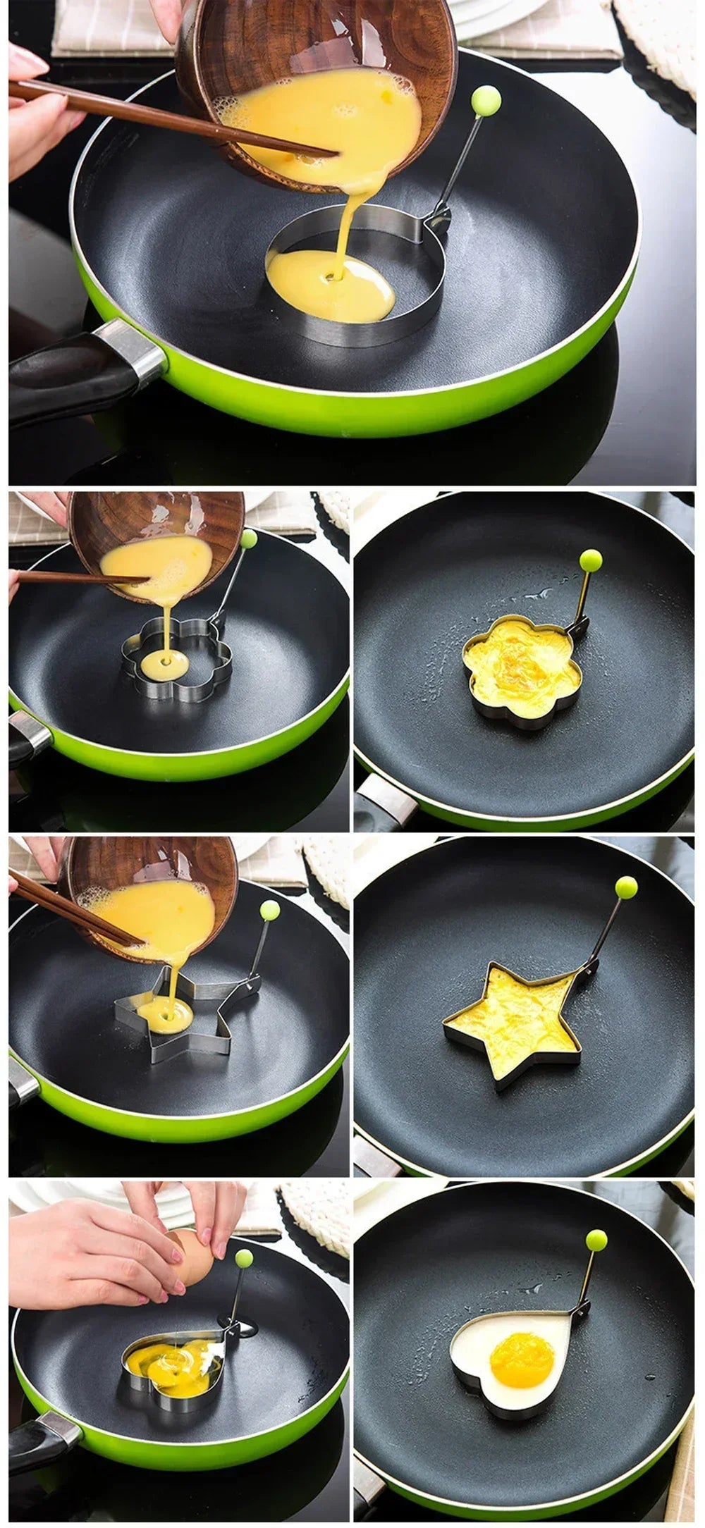 1/4/5PCS Stainless Steel Egg Rings Mold  Non-stick Round Pancake Omelette Shaper  Breakfast Baking Cooking Kitchen Gadgets