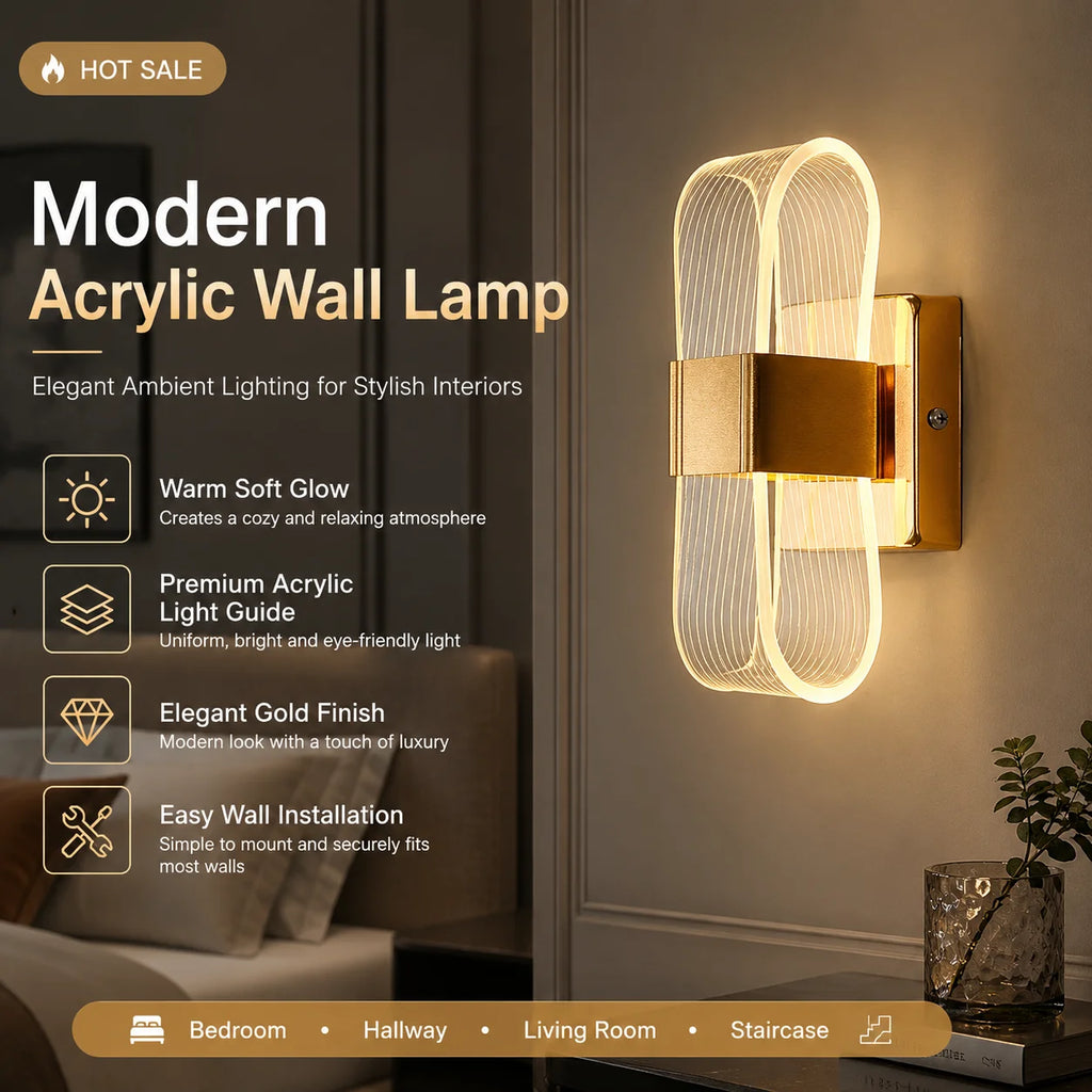 LED wall lamp oval home decoration wall lamp living room indoor lighting decoration lamp suitable for bedrooms and corridors