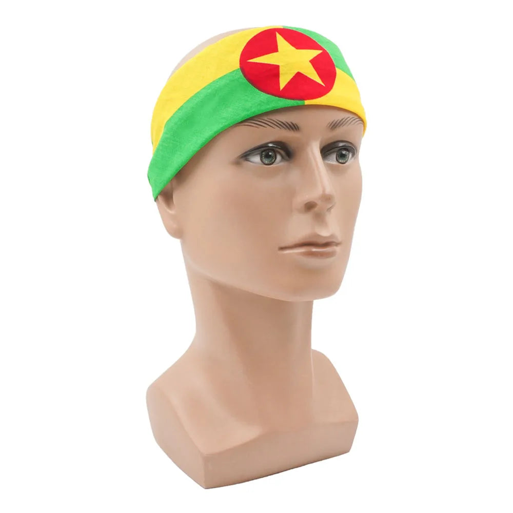 Caribbean National Flag Design Bandana 100% Cotton Running Headband Haiti/Jamaica/Guyana/Dominican Flag Scarf Hip Hop Head-wrap