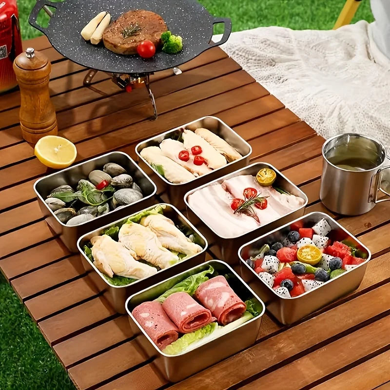 5pc Stainless Steel Food Storage Containers Set - Airtight BPA-Free Lunch Boxes for Meal Prep, Camping & Office, Dishwasher Safe